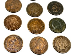 lot 294A image: (12) United States Indian Head Pennies including a 1903 Indian Head Pennies