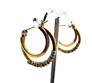 lot 289A image: Petite 14k Diamond Earrings