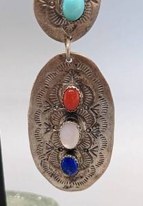 lot 302 image: Sterling and Stone Clip On Earrings by Willie Shaw