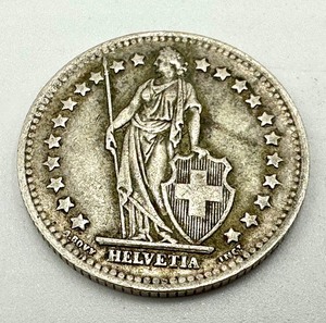 lot 326 image: 1906-B Switzerland One Franc Silver Coin, 1912-B Switzerland One Franc Silver Coin & 1945-B One Franc Silver Coin