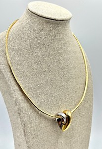 lot 305 image: 14k Yellow Gold Necklace with Duo Tone 14k Slide