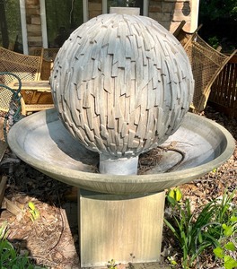 lot 5C image: Large Cement Decorative Sphere Fountain