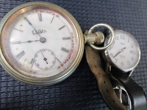 lot 39 image: Elgin Pocket & Timex Watches
