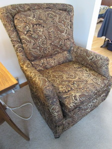 lot 7 image: Wingback Upholstered Chair
