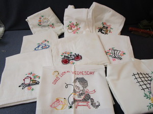 lot 94 image: Embroidered Dish Towels