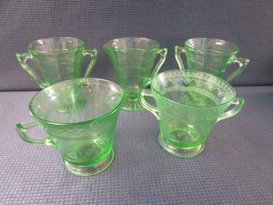 lot 106 image: Green Depression Glass