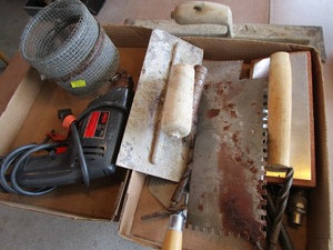 lot 323 image: Drill, Bits, Trowels