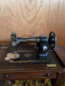 Antique White Rotary Sewing Machine