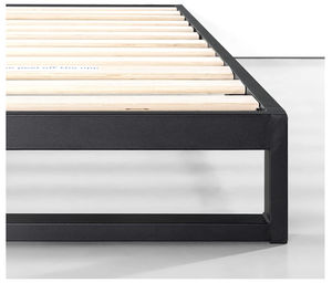 lot 22 image: Zinus Trisha Black Metal Queen Size Platform Bed Frame