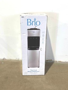 lot 39 image: Brio Limited Edition Stainless Steel 5 Gallon Top Loading Water Cooler Dispenser