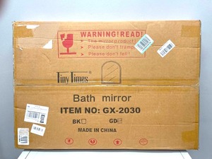 lot 60 image: TinyTimes 20 x 30 in. Gold Metal Arched Wall Mirror