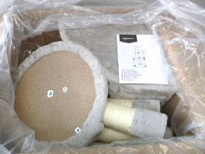 lot 63 image: Amazon Basics Light Grey Cat Condo Tree Tower with Scratching Post and Step Ladder