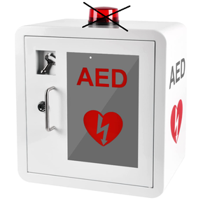 lot 66 image: AED Wall Mounted Defibrillator Storage Cabinet - Fits All AED Defibrillators