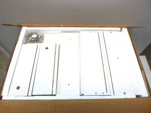 lot 70 image: White 2-Drawer 1-Shelf Nightstand