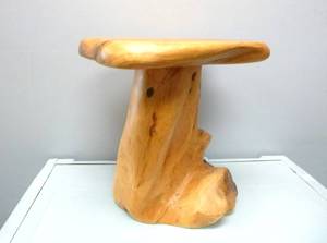 lot 69 image: Natural Recycled Cedar IndoorOutdoor Freeform Natural Small Side Table Plant Stand Stool