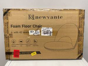 lot 78 image: Nnewvante Suede-Like Blue Fabric Adjustable Back Floor Chair