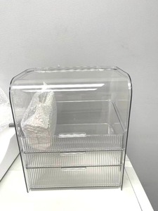lot 99 image: MOOCHI Clear Large Cosmetic Makeup Organizer with Two Drawers, Makeup Organizer and Lid