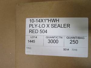 lot 725 image: HWH Ply-Lox Sealer Hex Head Screw 10-14 x 1 in Red (QUANTITY 3000)