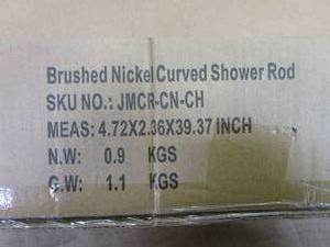lot 730 image: PrettyHome Adjustable Arched Curved Shower Curtain Rod Rustproof Expandable Aluminum Metal Shower Rod in Brushed Nickel (OPEN BOX)