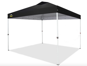 lot 705 image: One Touch 10 ft x 10 ft Instant Canopy in Black with Case (OUT OF BOX)