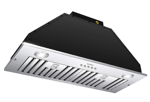 lot 737 image: MCBON Range Hood Insert 30 Inch, 600 CFM Range Hood Insert, Vent Hood Insert, DuctedDuctless Convertible Range Hood, Stainless Steel Range Hood, Black Insert Range Hood 30 Inch, IE71-BLACK-30