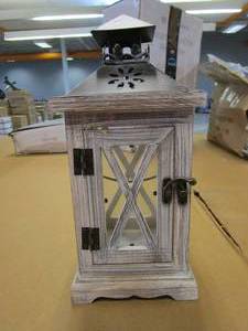 lot 829 image: Candle Lantern Decorative Farmhouse White Lanterns Candle Holder Decor for Home Decor Front Porch