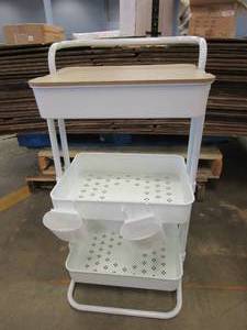 lot 854 image: 3 Shelf Caddy with Top Cover (COVER HAS SMALL CHIPS)