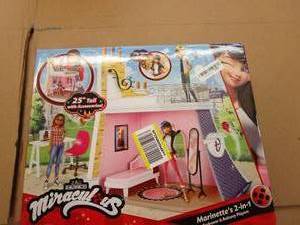 lot 864 image: Miraculous Ladybug Marinettes 2-in-1 Bedroom and Rooftop Playset with Accessories by Playmates Toys