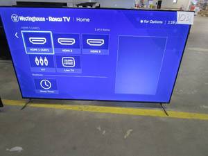 Westinghouse WR75UT4210 75 Class (74.5 Diag.) 4K Ultra HD Smart LED TV Smart Home Technology Voice Search & Control Roku Built-In (SPOTS JUST BELOW CENTER)