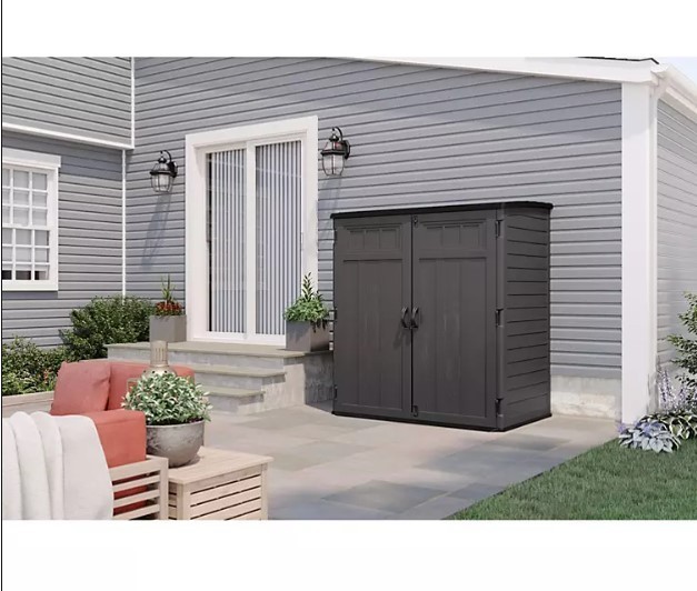 lot 57 image: NEW Suncast Extra Large Vertical Outdoor Storage Shed