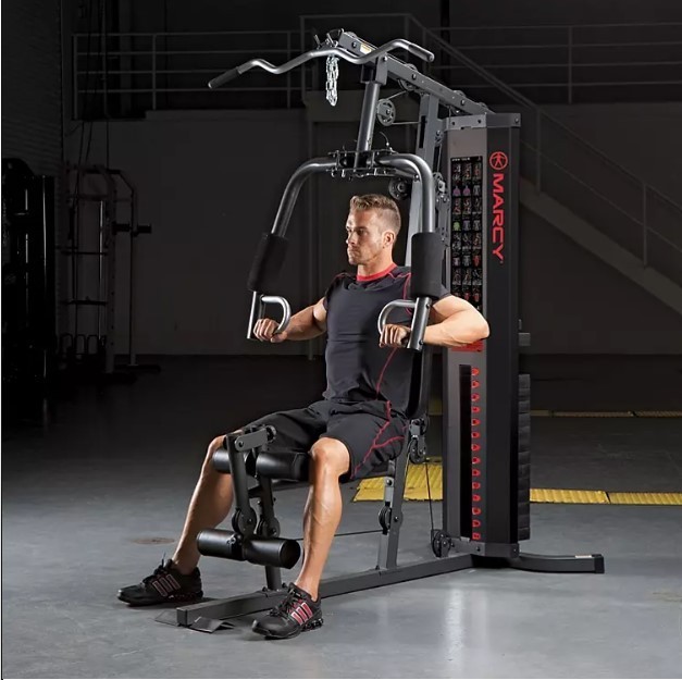 lot 58 image: NEW Marcy Multifunction Home Stack Gym with 150 lb Selectorized Weight Stack