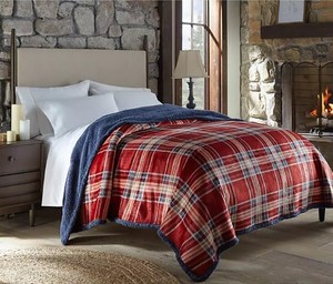 lot 522 image: Members Mark Plush Sherpa Blanket - FullQueen - Jameson Plaid