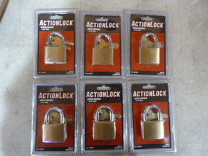 6 Action Lock Brass Padlocks