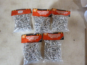 5 Packs of PTC Aluminum Head Steel Mandrel Rivets