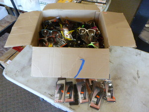 Large box of Sunglasses and Eyeglass Cases