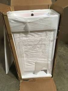 Home Decorators Collection  Arvesen 18 in. W x 12 in. D Vanity in White with Ceramic Vanity Top in White with White SinkCustomer returns Review all pictures