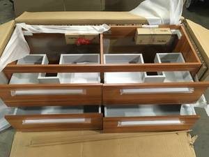lot 17 image: Virtu USA  Finley 54 in. W Vanity Cabinet Only in Plum Customer returns Review all pictures