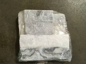 lot 23 image: MSI  Alaska Gray Ledger Corner 6 in. x 6 in. Textured Marble Stone Look Wall Tile (2.5 sq. ft.Case) 12 cases Customer return review all pictures