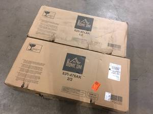 lot 36 image: HOMCOM  Brown 64 in. Kitchen Pantry, Freestanding Storage Cabinet with 3-Adjustable Shelves for Kitchen Dining or Living Room Customer returns Review all pictures
