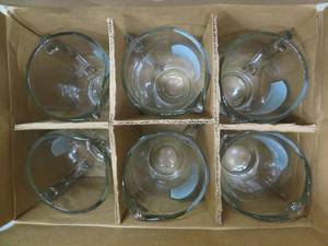 lot 129 image: NEW HEAVY GLASS BEER PITCHERS