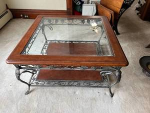 lot 205 image: Glass Top Coffee Table