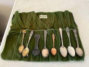 lot 128 image: Sterling Silver & Copper Spoons