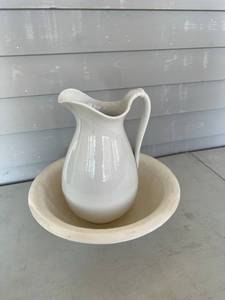 lot 131 image: Antique Pitcher & Bowl