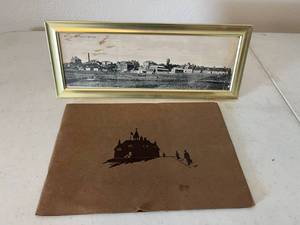 lot 89 image: 1918 Fargo College Bulletin & Framed Birds Eye Photo