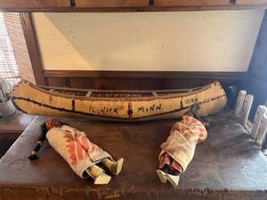 lot 432 image: Ranier Mn 1924 Souvenir Canoe & Early Dolls