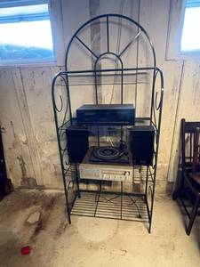 lot 359 image: Metal Shelving & Stereo Equipment