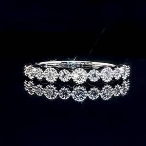 Brand New 0.25ctw Diamond Slim Stacking Bezel BandWedding Ring in White Gold w Original $875 Price Tag VIDEO