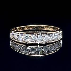 0.50 Carat Diamond Single Row Channel-Prong Tapered Stack Ring in 14k Yellow Gold $1,850 Retail VIDEO