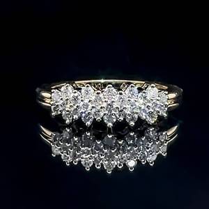 1.00 Carat Diamond Cluster Wreath Ring in Yellow Gold $1,999 Retail