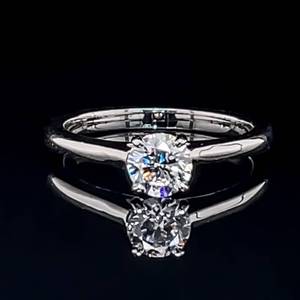 NEW 0.50 Carat Diamond Round Brilliant Cut Solitaire Four-Prong Ring in 14k White Gold w IGI Certification - E COLORVS CLARITY $2,450 Retail VIDEO